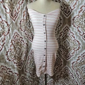 A Ellen pink and white stripped dress